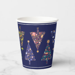 Vasos De Papel Modernas tazas de Fiesta de árbol de Navidad - set