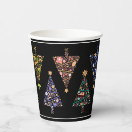 Vasos De Papel Modernas tazas de Fiesta de árbol de Navidad - set