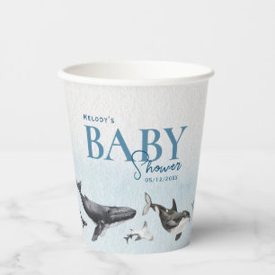 Vasos De Papel Modernas tazas de papel de Baby Shower en el océan