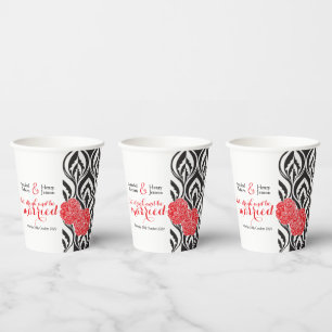 Vasos De Papel Modernas tazas de papel de lujo en blanco y boda r