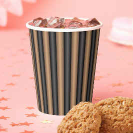 Vasos De Papel Modernas y elegantes rayas marrones tostadas con p