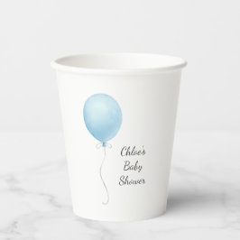 Vasos De Papel Moderno Blue Balloon Boy Baby Shower