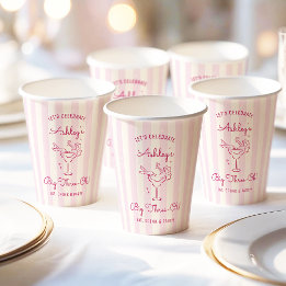 Vasos De Papel Moderno cóctel Retro con traje de manos 30 cumplea