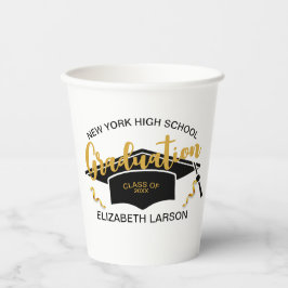 Vasos De Papel Moderno Elegante Senior Dorado Negro