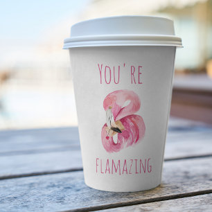 Vasos De Papel Moderno, Es Flamante Belleza Flamingo Rosa
