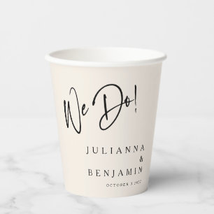 Vasos De Papel Moderno hacemos elegante personalizado boda marfil
