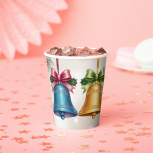 Vasos De Papel Moderno Jingle Bells Navidad Ornamento Baby Shower