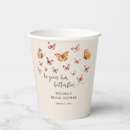 Vasos De Papel Moderno Me Da Mariposas Ducha Bridal