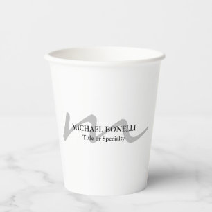 Vasos De Papel Moderno monograma profesional inicial