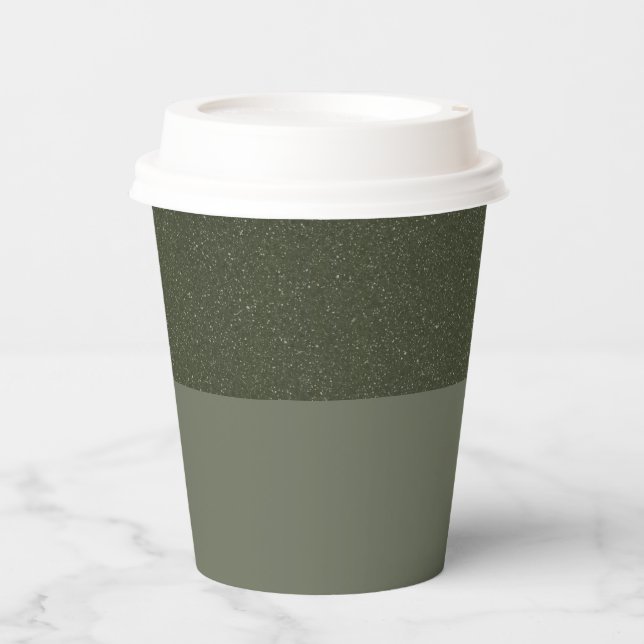 Vasos De Papel Moderno Moss Green Textured Paper Cup - Personaliz (Anverso)