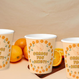 Vasos De Papel Moderno Naranja de Moda usted listo Citrus Baby Sh