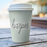 Vasos De Papel Moderno Pastel Mint Hello Y You Name<br><div class="desc">Moderno Pastel Mint Hello Y You Name</div>