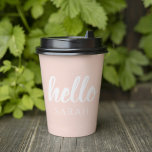 Vasos De Papel Moderno Pastel Pink Hello Y You Name<br><div class="desc">Moderno Pastel Pink Hello Y You Name</div>