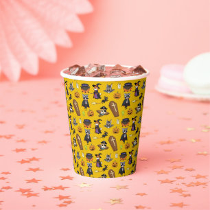 Vasos De Papel Moderno patrón de Personalizado Amarillo Amarillo