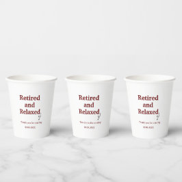 Vasos De Papel Moderno Personalizado de Funny Retirado y Relajado