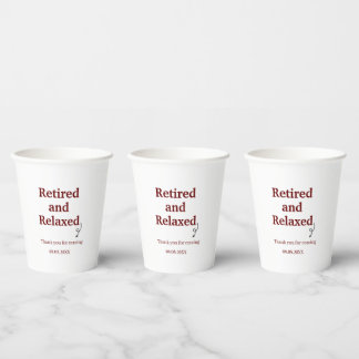 Vasos De Papel Moderno Personalizado de Funny Retirado y Relajado