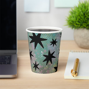 Vasos De Papel Moderno retro de mediados del siglo