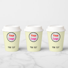 Vasos De Papel MODERNO SIMPLE AGREGAR TUS tazas de papel LOGO