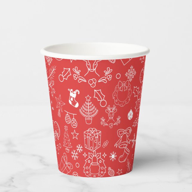 Vasos De Papel moderno Sparkle and Cheer: fiesta de Navidades (Anverso)