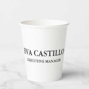 Vasos De Papel Moderno y elegante Gestor Blanco Simple