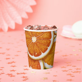 Vasos De Papel Moderno y elegante Naranja de cítricos Baby Shower