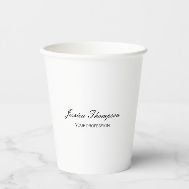 Vasos De Papel Moderno y elegante, sencillo profesional (Anverso)