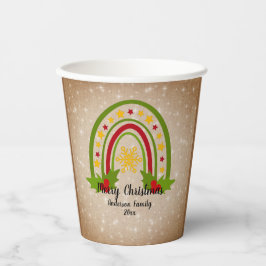 Vasos De Papel Modernos Navidades arcoiris Holly 20xx años Textos