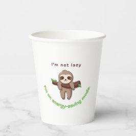 Vasos De Papel Modo Sloth activado - Gracioso diseño de presupues