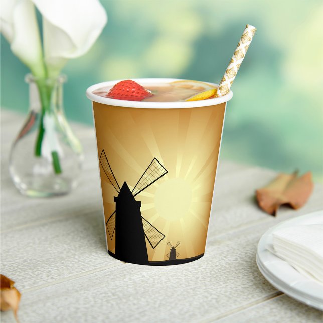Vasos De Papel Molinos de viento de Sunrise (Subido por el creador)