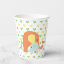 Vasos De Papel Mom and Blue Elephant Baby Shower 