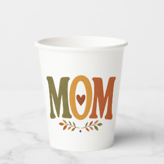 Vasos De Papel MOM Otoño Acogedor Maternidad
