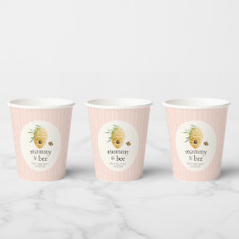 Vasos De Papel Mommy To Bee Blush Pink Honey Bee Baby Shower