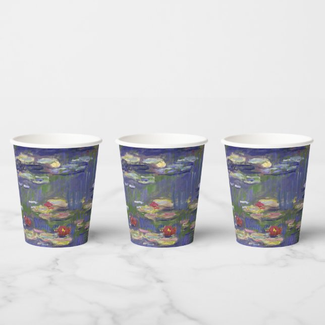 Vasos De Papel Monet Water Lilies Masterpiece Pintura (Multi)