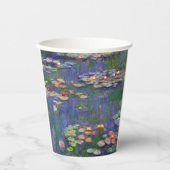 Vasos De Papel Monet Water Lilies Masterpiece Pintura (Anverso)