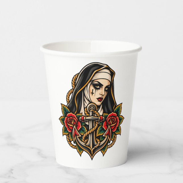 Vasos De Papel Monja y Ancla (Izquierda)
