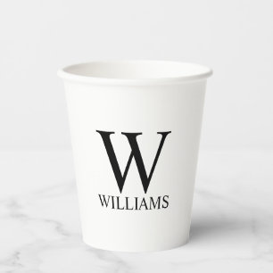 Vasos De Papel Monograma clásico personalizado y Cuadros de papel