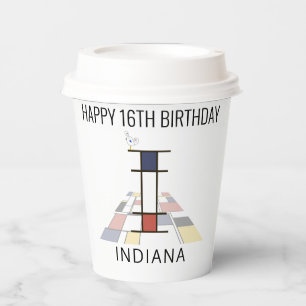 Vasos De Papel Monograma de estilo de neoplastismo С. Letra I