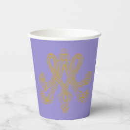 Vasos De Papel Monograma de Lavender Marie Antoinette