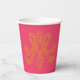 Vasos De Papel Monograma de Marie Antoinette rosa caliente