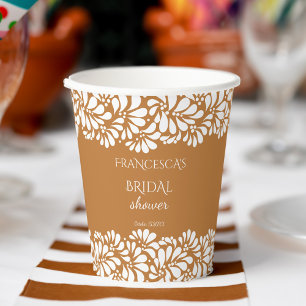 Vasos De Papel monograma de talavera mexicana de terracota para d
