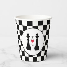 Monograma del Boda gay de Black King Chess Pieces 