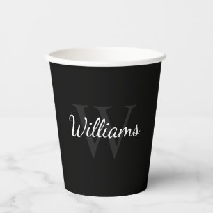 Vasos De Papel Monograma personalizado y nombres de copas de pape