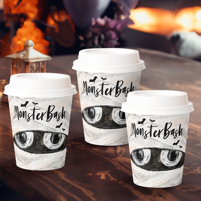 Vasos De Papel Monster Bash Fun Spooky Mummy Halloween Party (Monster Bash Fun Spooky Mummy Halloween Party Paper Cups)