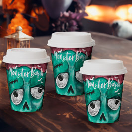 Vasos De Papel Monster Bash Fun Zombie Vampis Halloween Party