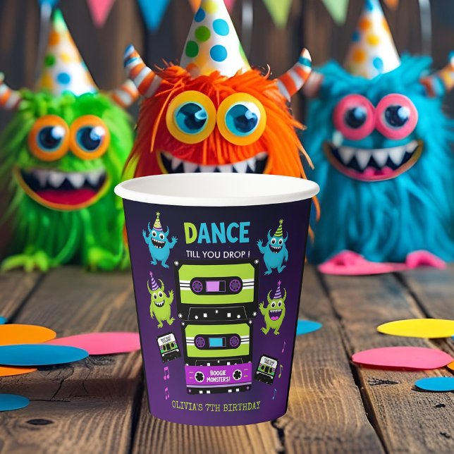 Vasos De Papel Monster Dance Fiesta | Cumpleaños de Halloween (Subido por el creador)
