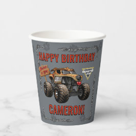 Vasos De Papel Monster Jam - Cumpleaños de Monster Mutt