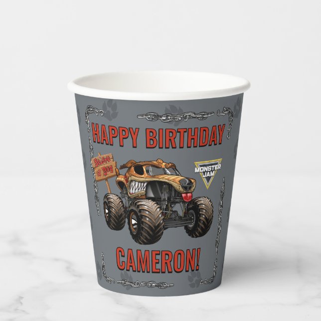 Vasos De Papel Monster Jam - Cumpleaños de Monster Mutt (Anverso)