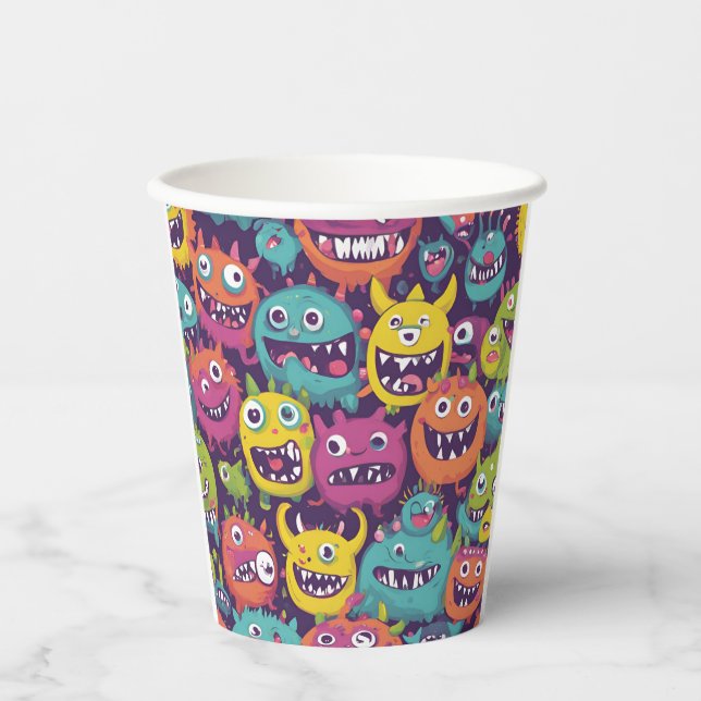 Vasos De Papel Monster Mash (Anverso)