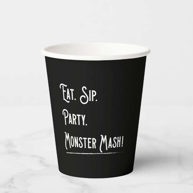 Vasos De Papel Monster Mash Halloween Party (Anverso)
