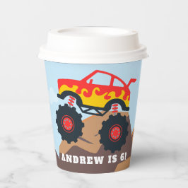 Vasos De Papel Monster Truck Boy Birthday Party